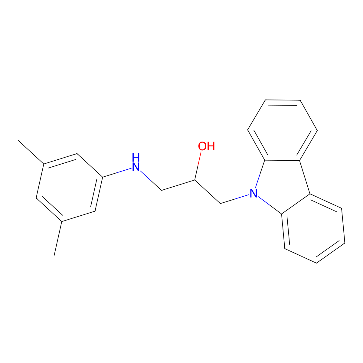 1-Carbazol-9-yl-3-(3,5-dimethyl-phenylamino)-propan-2-ol molecular structure, CAS 313268-22-3