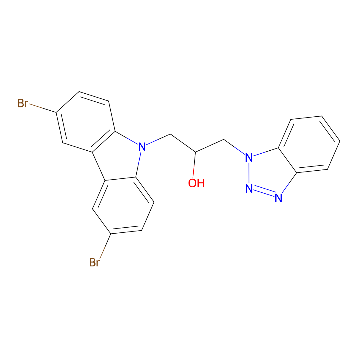 1-(Benzotriazol-1-yl)-3-(3,6-dibromocarbazol-9-yl)propan-2-ol molecular structure, CAS 313268-36-9