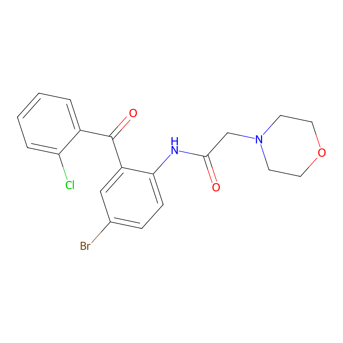 N-(4-bromo-2-(2-chlorobenzoyl)phenyl)-2-morpholinoacetamide molecular structure, CAS 313268-66-5