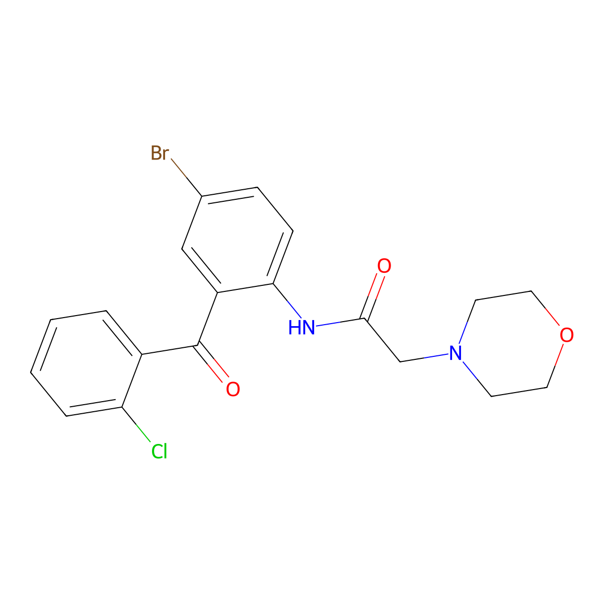 N-(4-bromo-2-(2-chlorobenzoyl)phenyl)-2-morpholinoacetamide molecular structure, CAS 313268-66-5