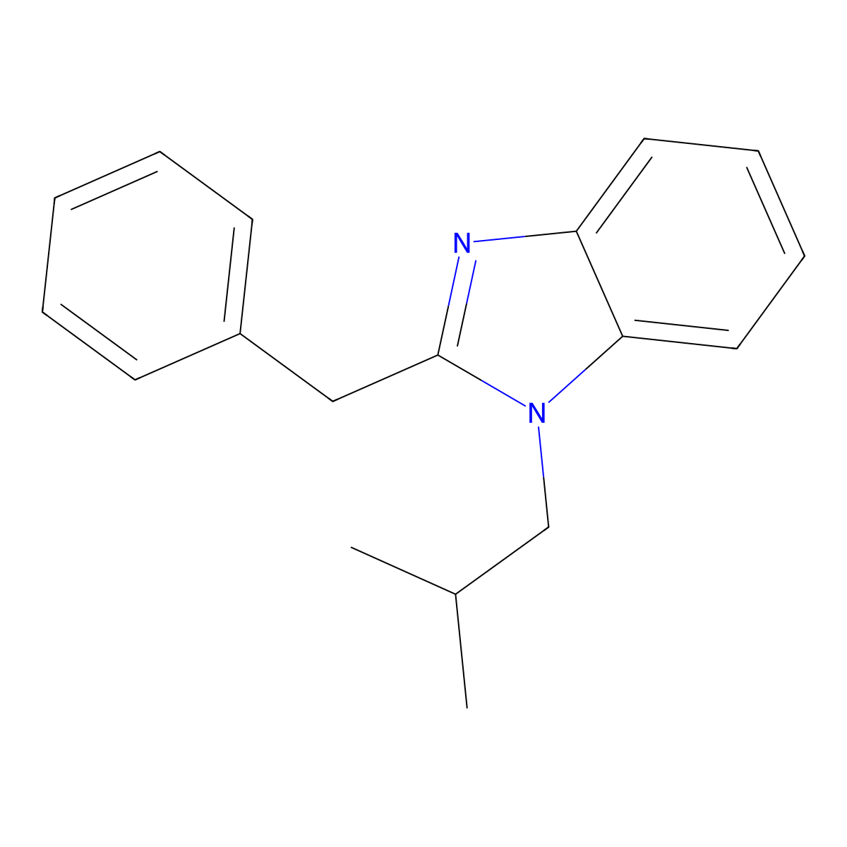 2-Benzyl-1-(2-methylpropyl)benzimidazole molecular structure, CAS 313268-68-7