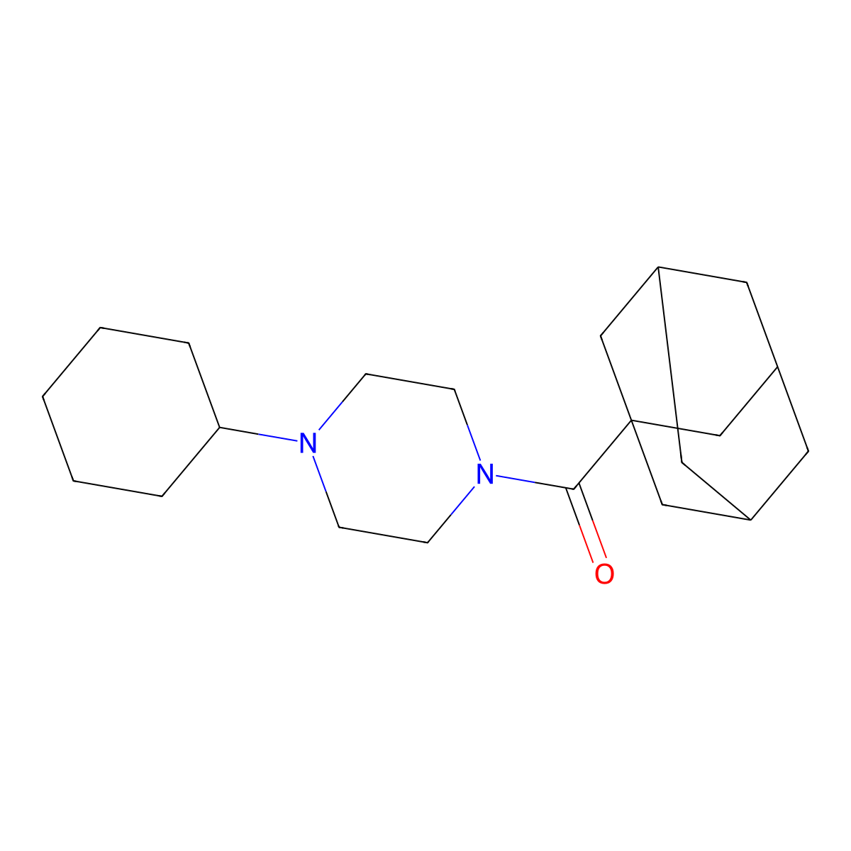 1-Adamantyl-(4-cyclohexylpiperazin-1-yl)methanone molecular structure, CAS 313269-27-1