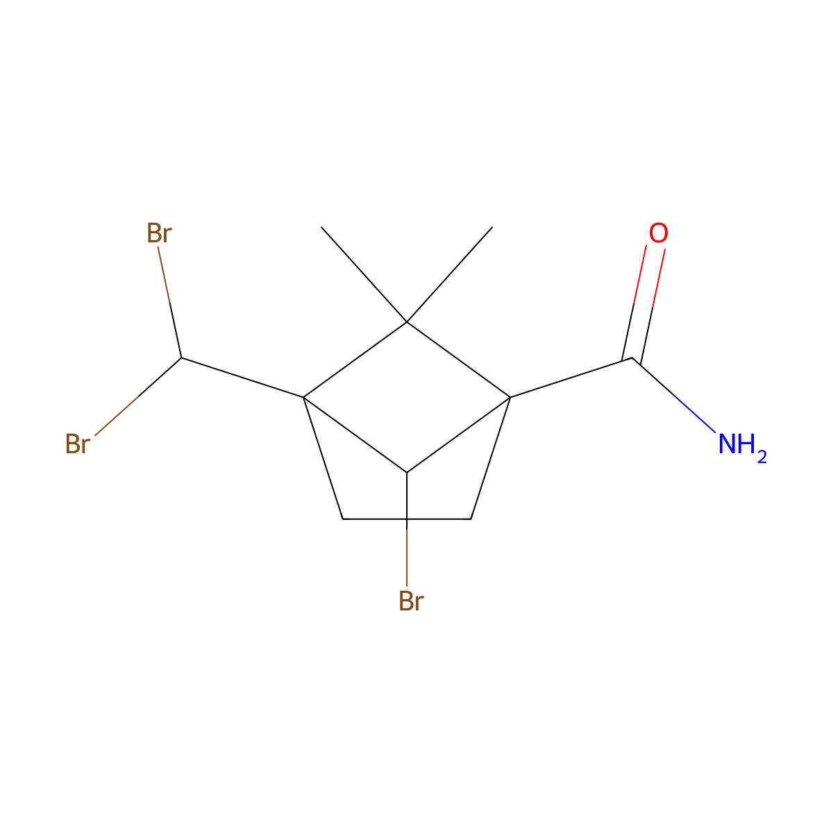 6-Bromo-4-(dibromomethyl)-5,5-dimethylbicyclo[2.1.1]hexane-1-carboxamide molecular structure, CAS 313270-34-7