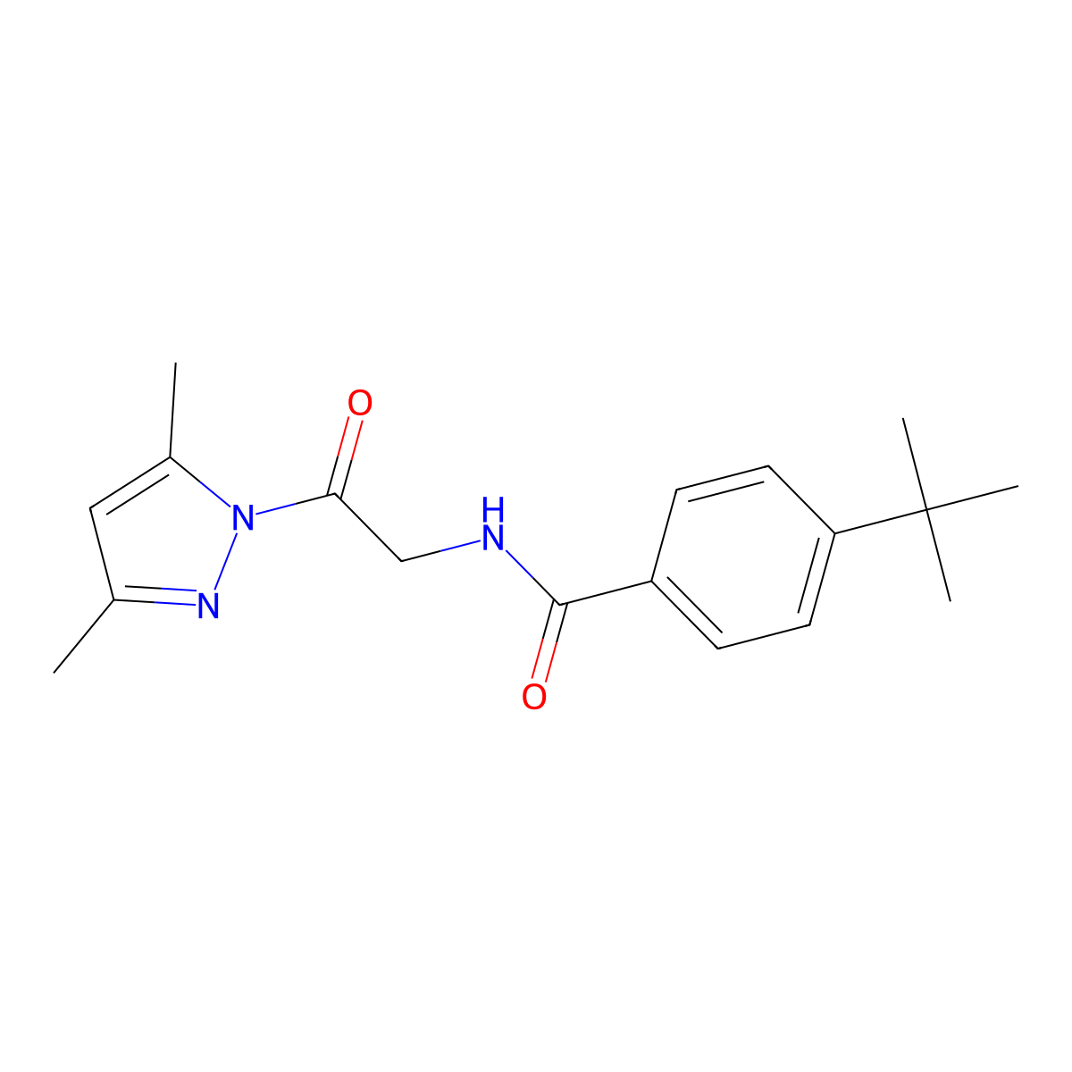 4-tert-butyl-N-[2-(3,5-dimethylpyrazol-1-yl)-2-oxoethyl]benzamide molecular structure, CAS 313272-66-1