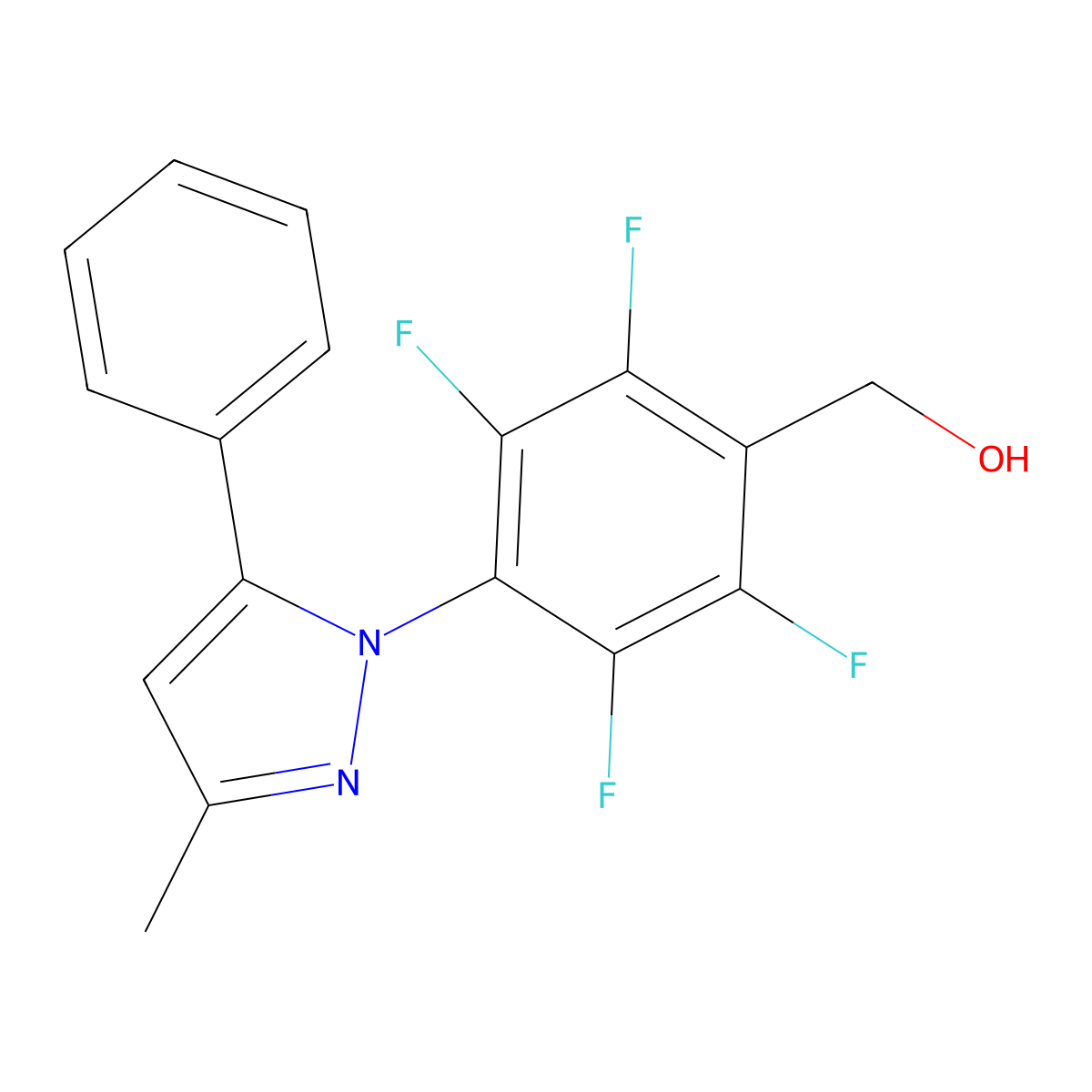 [2,3,5,6-Tetrafluoro-4-(3-methyl-5-phenylpyrazol-1-yl)phenyl]methanol molecular structure, CAS 313272-67-2