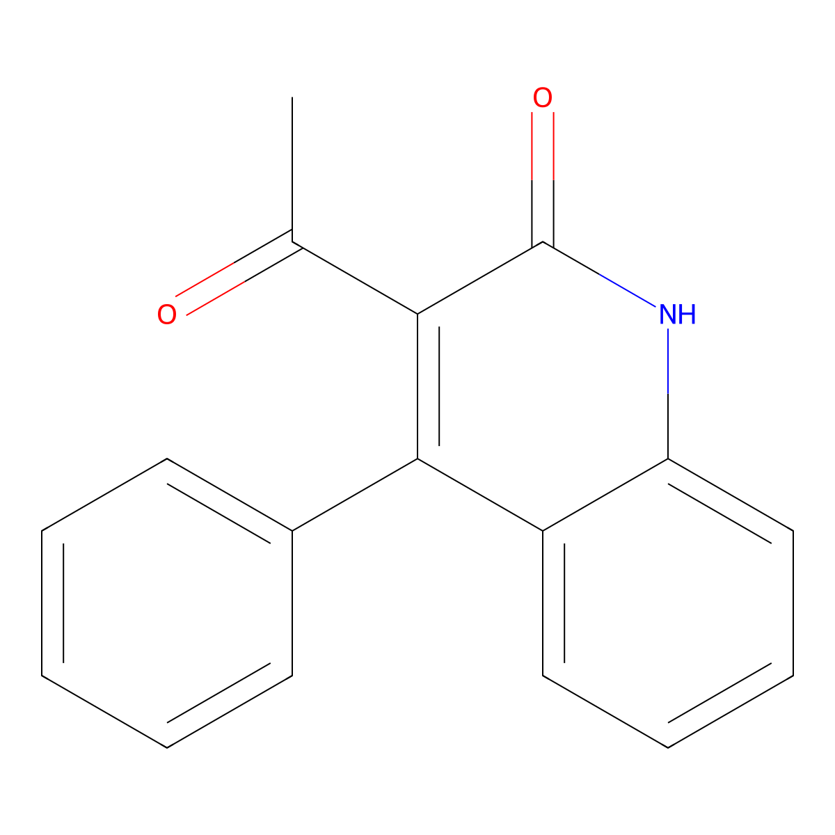 3-Acetyl-4-phenyl-1H-quinolin-2-one molecular structure, CAS 313273-62-0