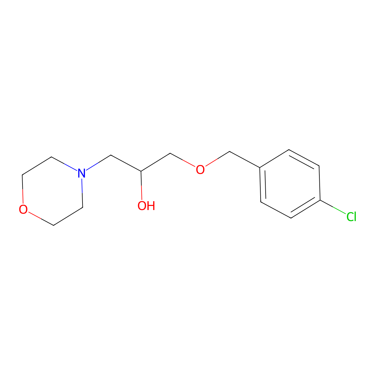 1-[(4-Chlorophenyl)methoxy]-3-(morpholin-4-yl)propan-2-ol molecular structure, CAS 313273-64-2