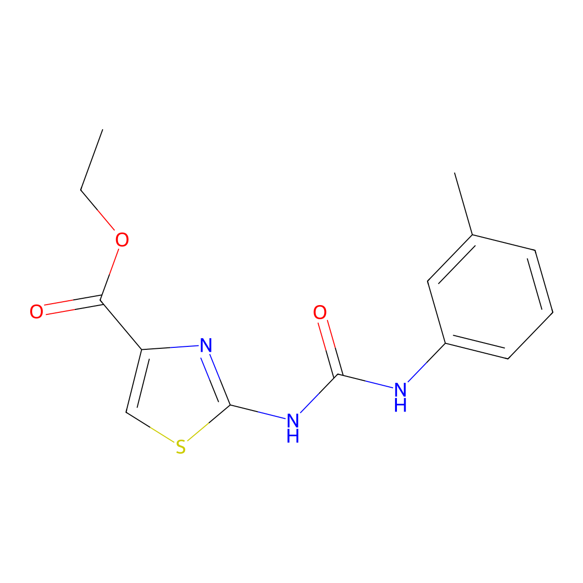 Ethyl 2-(3-(m-tolyl)ureido)thiazole-4-carboxylate molecular structure, CAS 313273-82-4