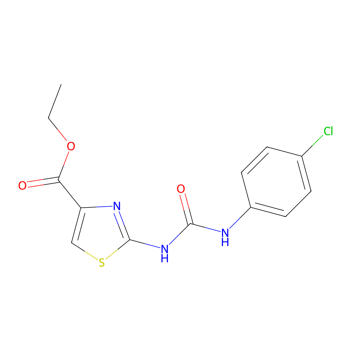 Ethyl 2-(3-(4-chlorophenyl)ureido)thiazole-4-carboxylate molecular structure, CAS 313273-84-6