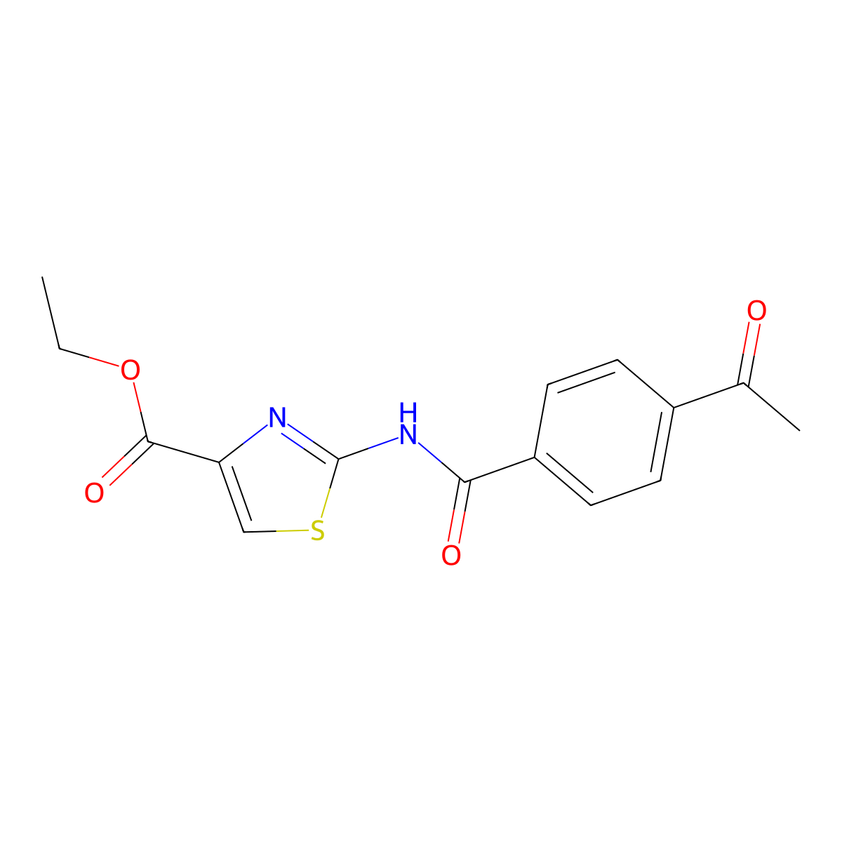 Ethyl 2-(4-acetylbenzamido)thiazole-4-carboxylate molecular structure, CAS 313273-86-8
