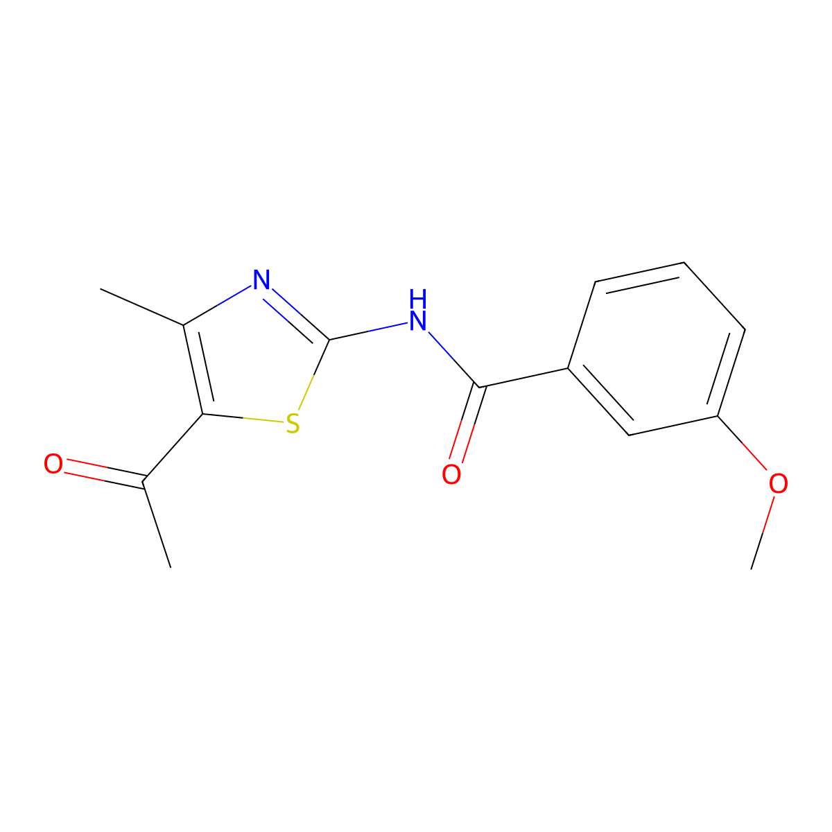 N-(5-acetyl-4-methyl-1,3-thiazol-2-yl)-3-methoxybenzamide molecular structure, CAS 313273-89-1