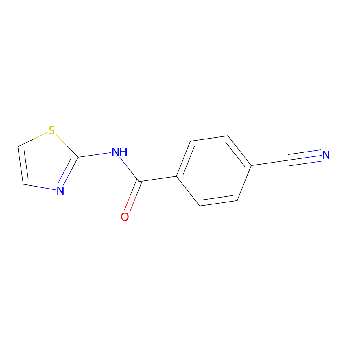 4-cyano-N-(1,3-thiazol-2-yl)benzamide molecular structure, CAS 313274-54-3