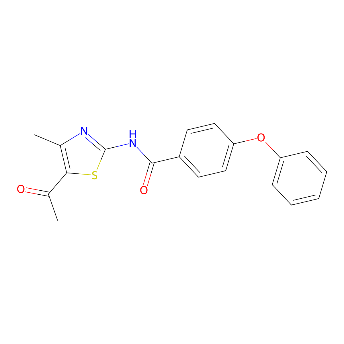 N-(5-acetyl-4-methyl-1,3-thiazol-2-yl)-4-phenoxybenzamide molecular structure, CAS 313274-60-1