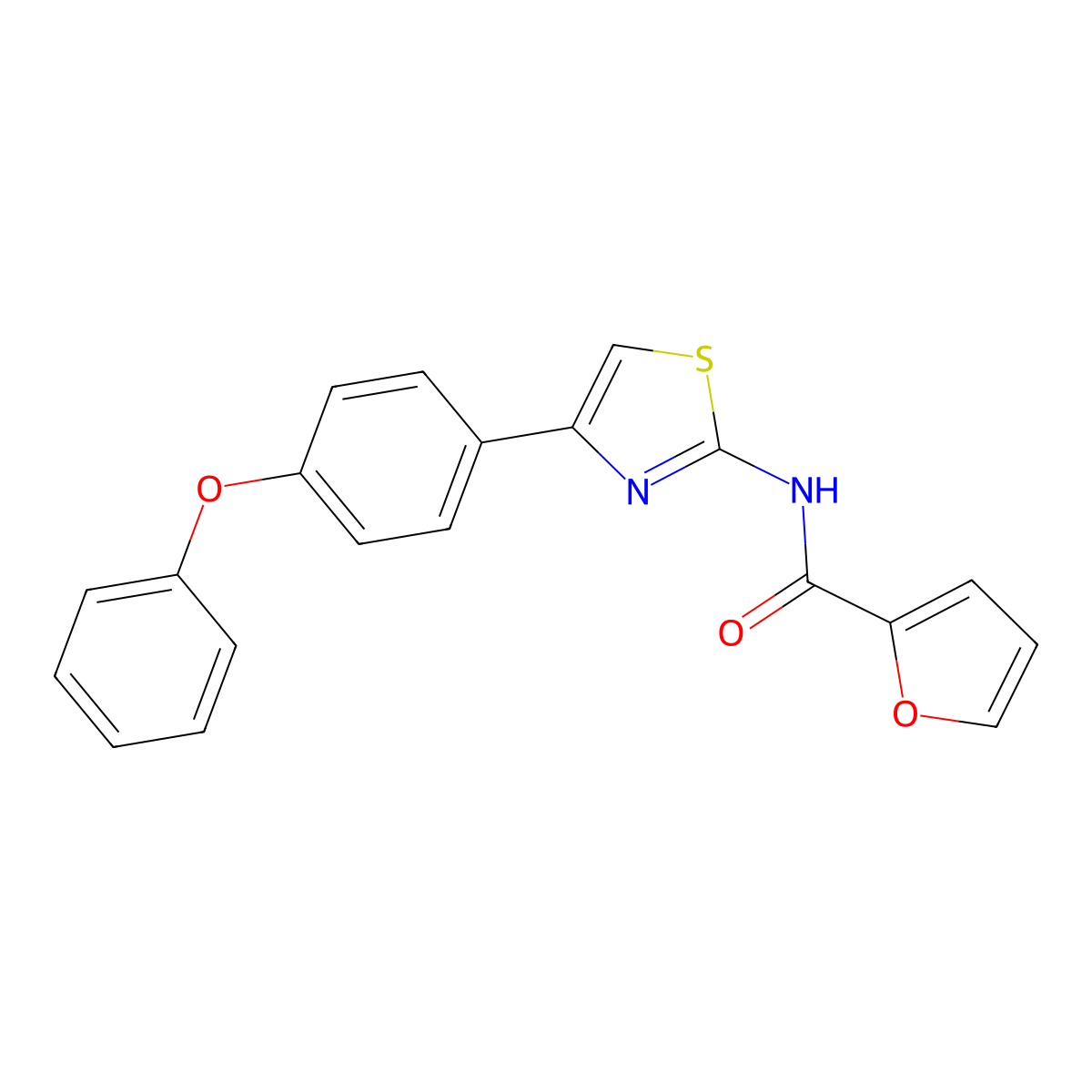 N-[4-(4-phenoxyphenyl)-1,3-thiazol-2-yl]furan-2-carboxamide molecular structure, CAS 313274-63-4