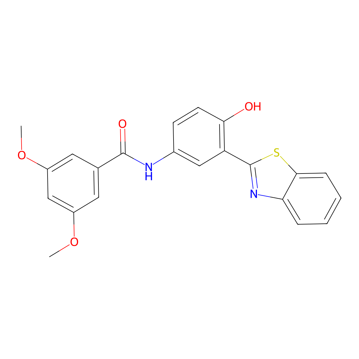 N-[3-(1,3-benzothiazol-2-yl)-4-hydroxyphenyl]-3,5-dimethoxybenzamide molecular structure, CAS 313274-76-9