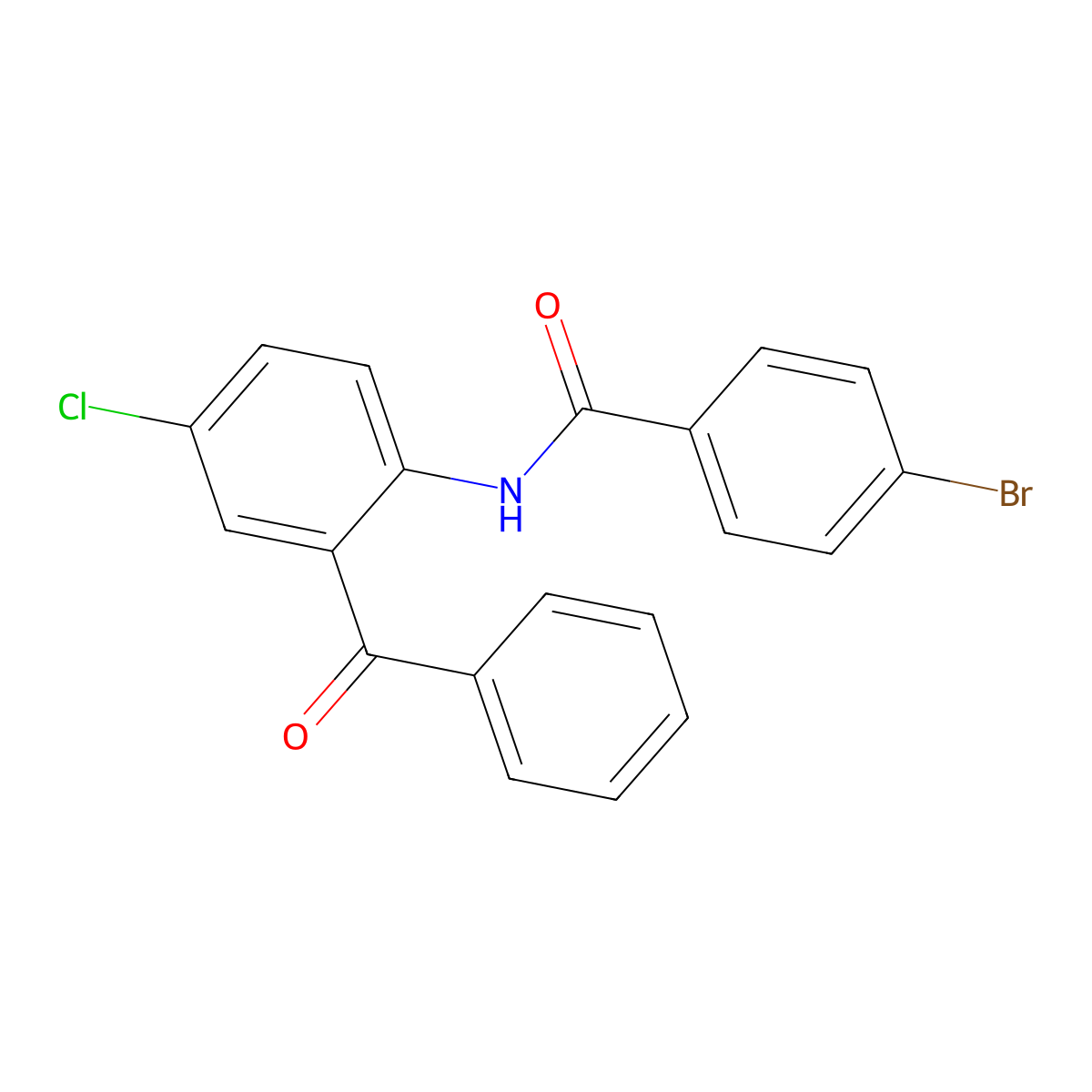N-(2-benzoyl-4-chlorophenyl)-4-bromobenzamide molecular structure, CAS 313274-84-9