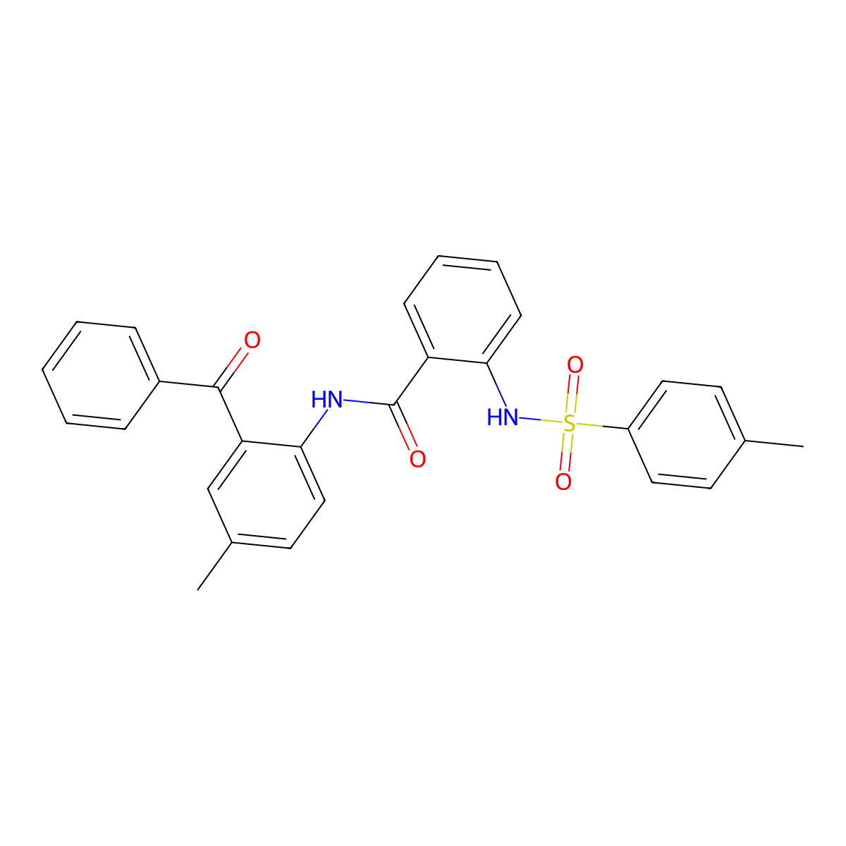 N-(2-Benzoyl-4-methylphenyl)-2-(4-methylbenzenesulfonamido)benzamide molecular structure, CAS 313274-93-0