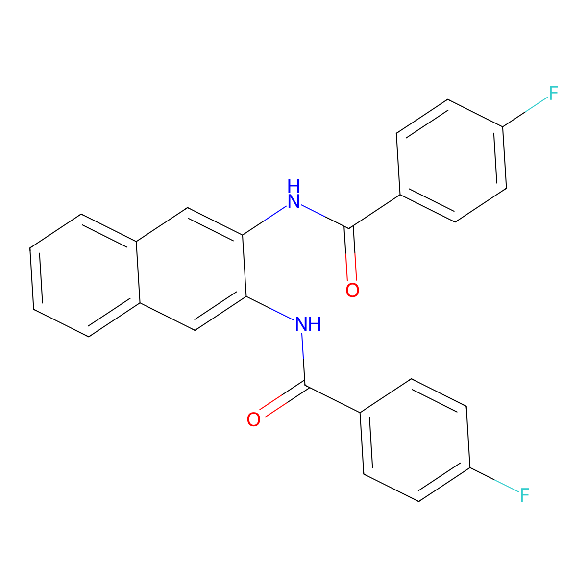 4-Fluoro-N-[3-(4-fluorobenzamido)naphthalen-2-YL]benzamide molecular structure, CAS 313275-06-8