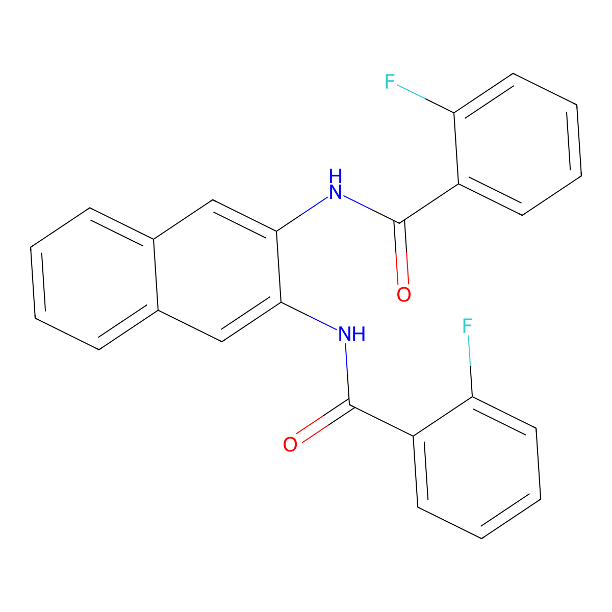 2-Fluoro-N-[3-(2-fluorobenzamido)naphthalen-2-YL]benzamide molecular structure, CAS 313275-07-9