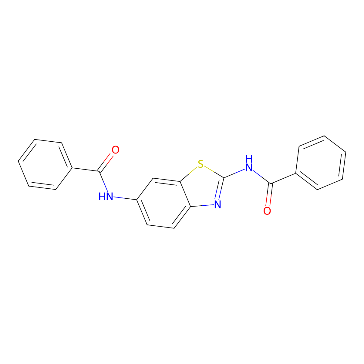 N-(2-benzamido-1,3-benzothiazol-6-yl)benzamide molecular structure, CAS 313275-08-0