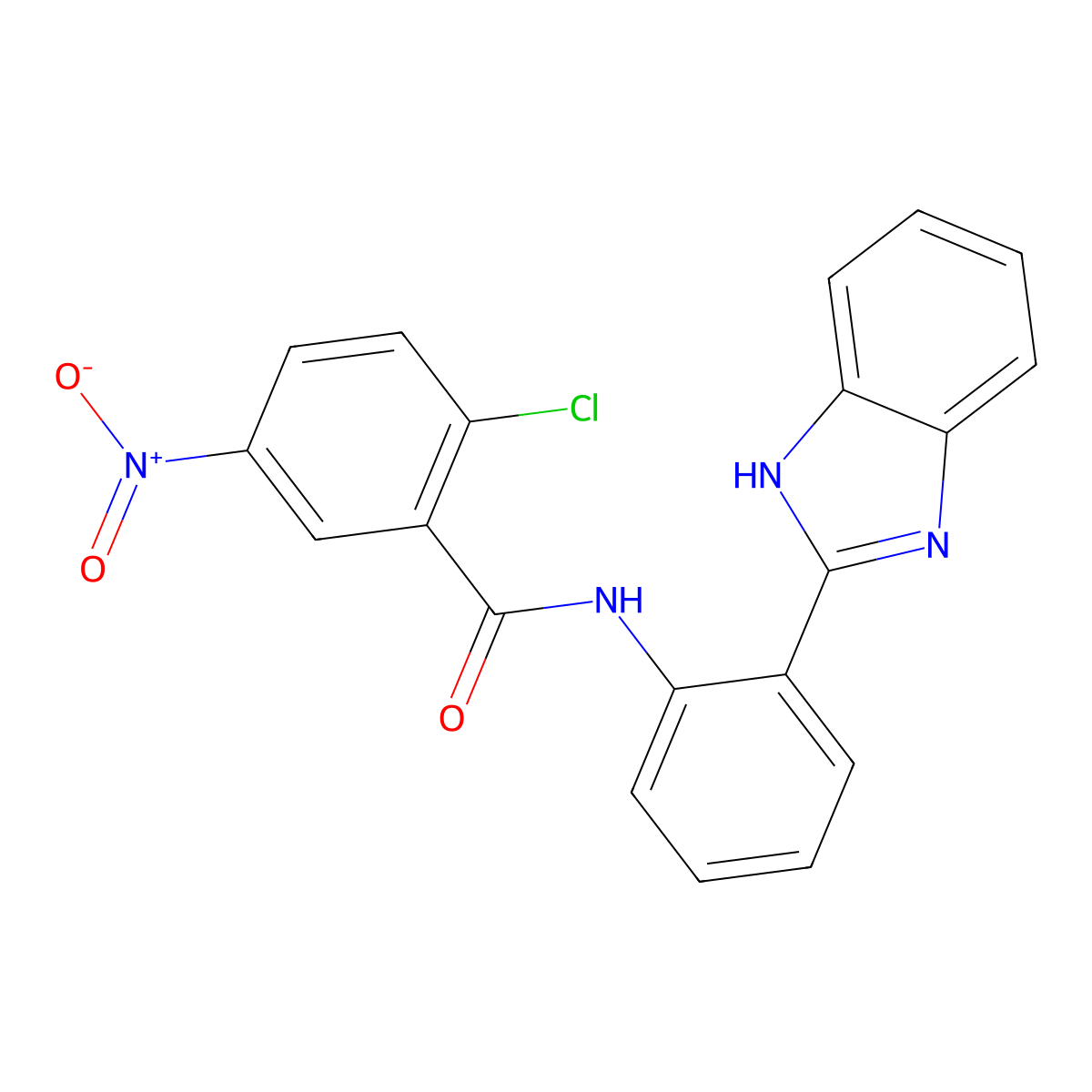 N-[2-(1H-benzimidazol-2-yl)phenyl]-2-chloro-5-nitrobenzamide molecular structure, CAS 313275-19-3
