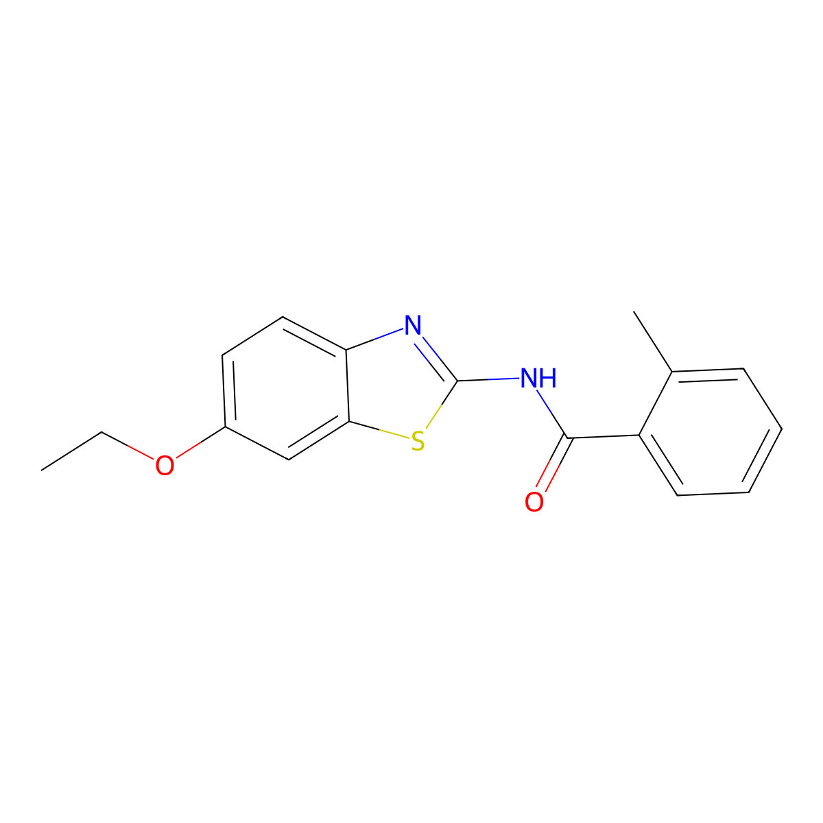 N-(6-ethoxy-1,3-benzothiazol-2-yl)-2-methylbenzamide molecular structure, CAS 313275-26-2