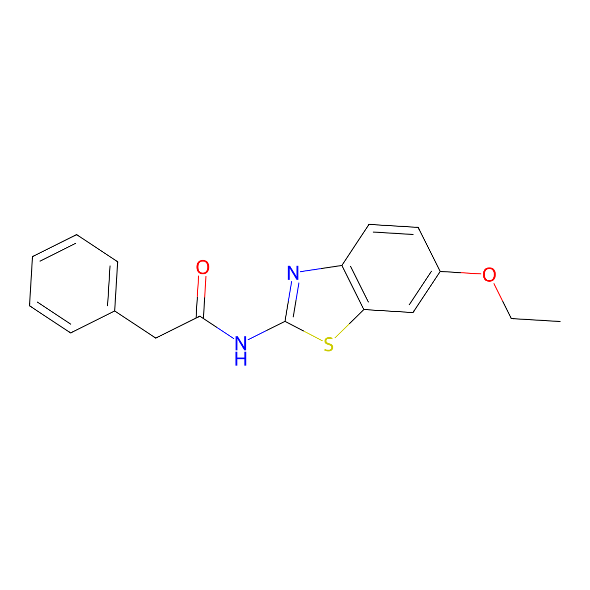 N-(6-ethoxy-1,3-benzothiazol-2-yl)-2-phenylacetamide molecular structure, CAS 313275-28-4