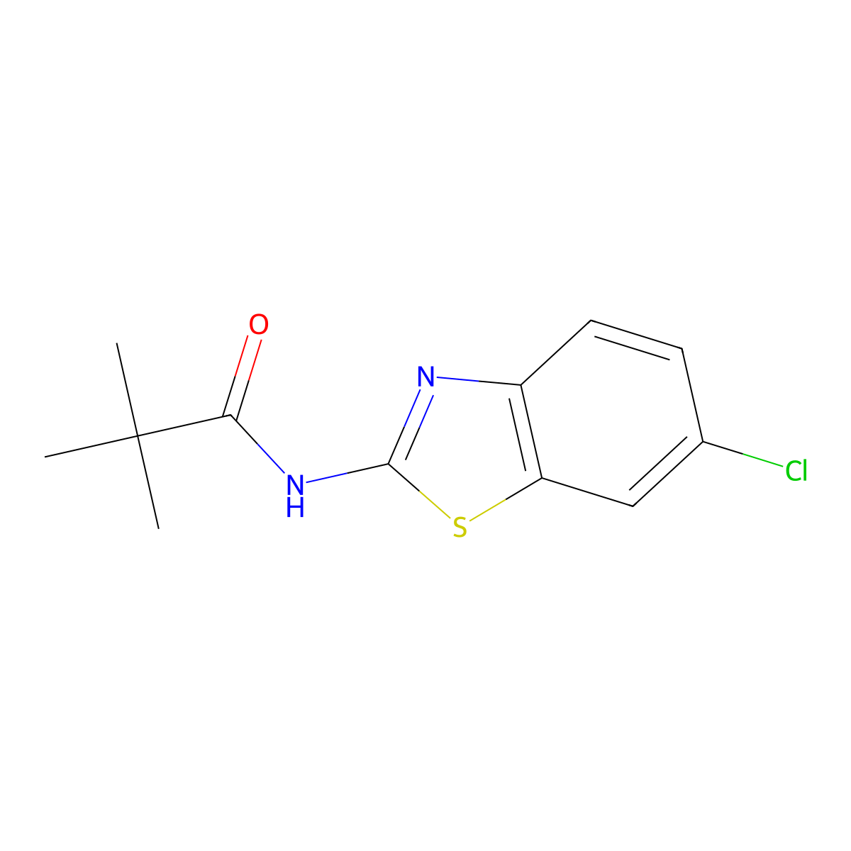 N-(6-chloro-1,3-benzothiazol-2-yl)-2,2-dimethylpropanamide molecular structure, CAS 313275-30-8
