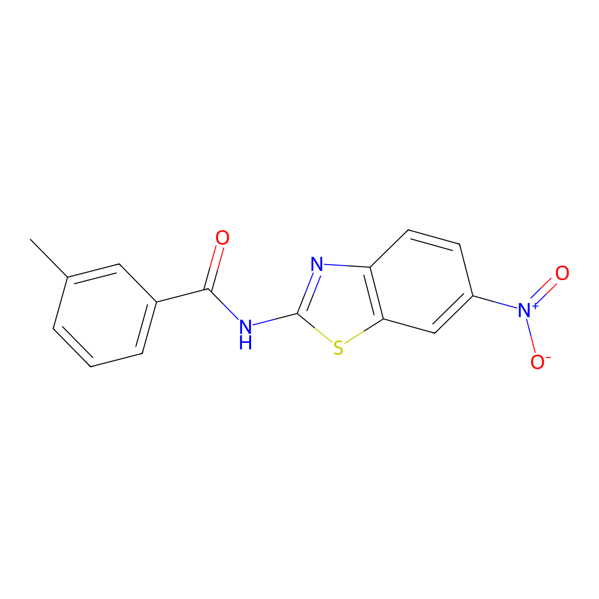 3-methyl-N-(6-nitro-1,3-benzothiazol-2-yl)benzamide molecular structure, CAS 313275-81-9
