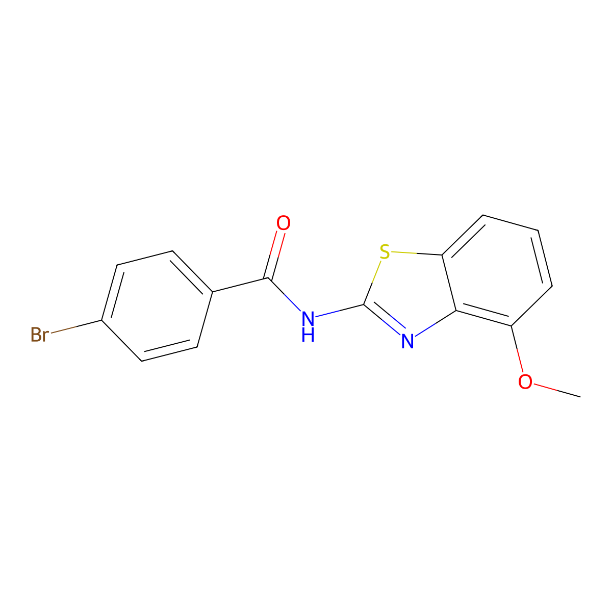 4-bromo-N-(4-methoxy-1,3-benzothiazol-2-yl)benzamide molecular structure, CAS 313275-83-1