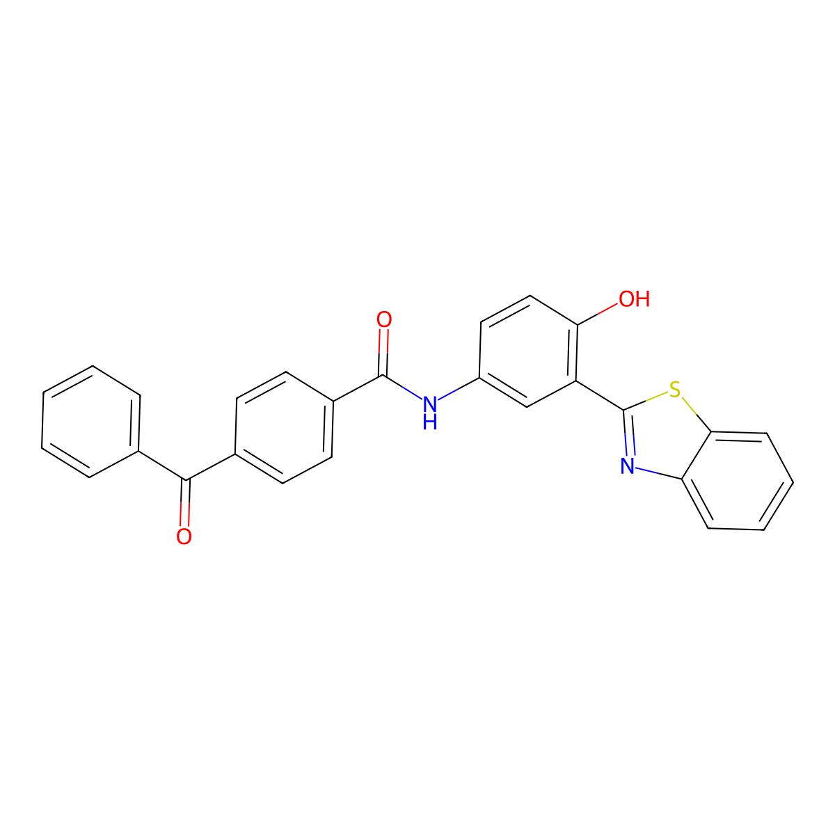 N-(3-(benzo[d]thiazol-2-yl)-4-hydroxyphenyl)-4-benzoylbenzamide molecular structure, CAS 313275-85-3
