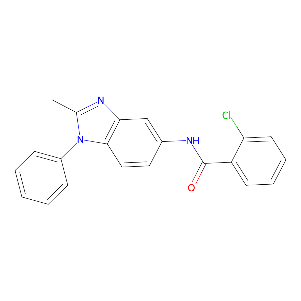 2-chloro-N-(2-methyl-1-phenylbenzimidazol-5-yl)benzamide molecular structure, CAS 313275-88-6