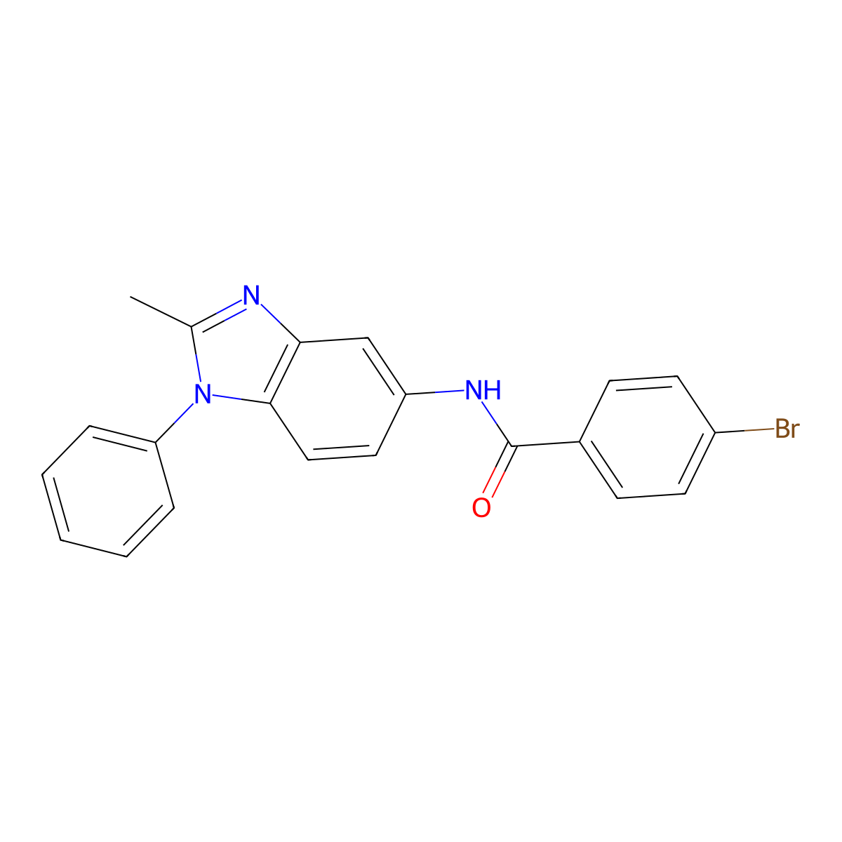 4-bromo-N-(2-methyl-1-phenyl-1H-benzo[d]imidazol-5-yl)benzamide molecular structure, CAS 313275-89-7