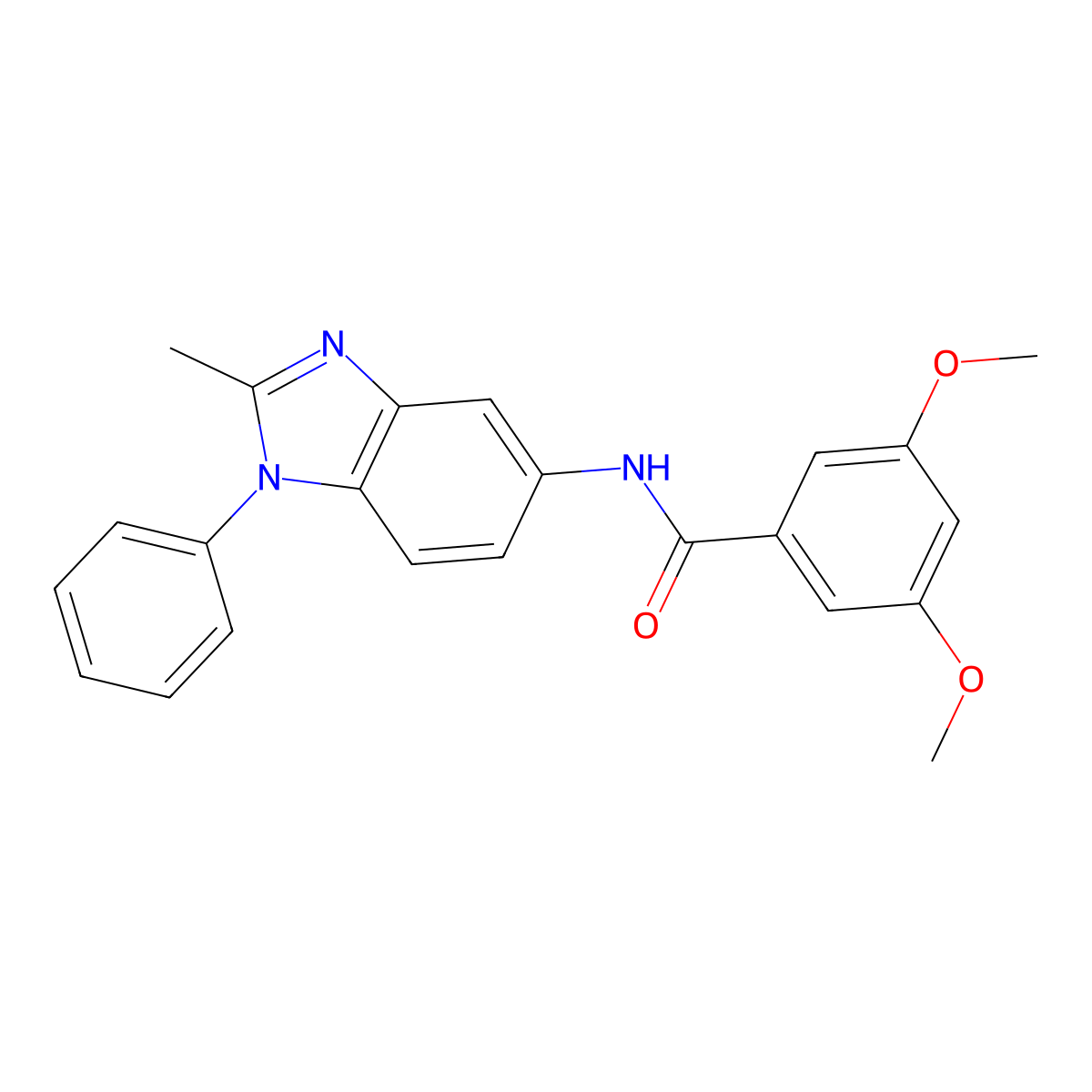 3,5-dimethoxy-N-(2-methyl-1-phenylbenzimidazol-5-yl)benzamide molecular structure, CAS 313275-92-2