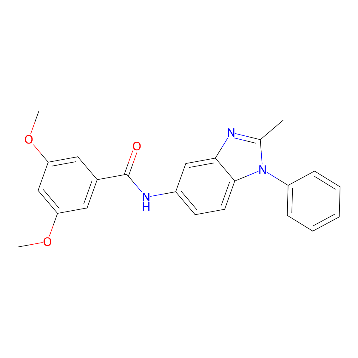 3,5-dimethoxy-N-(2-methyl-1-phenylbenzimidazol-5-yl)benzamide molecular structure, CAS 313275-92-2