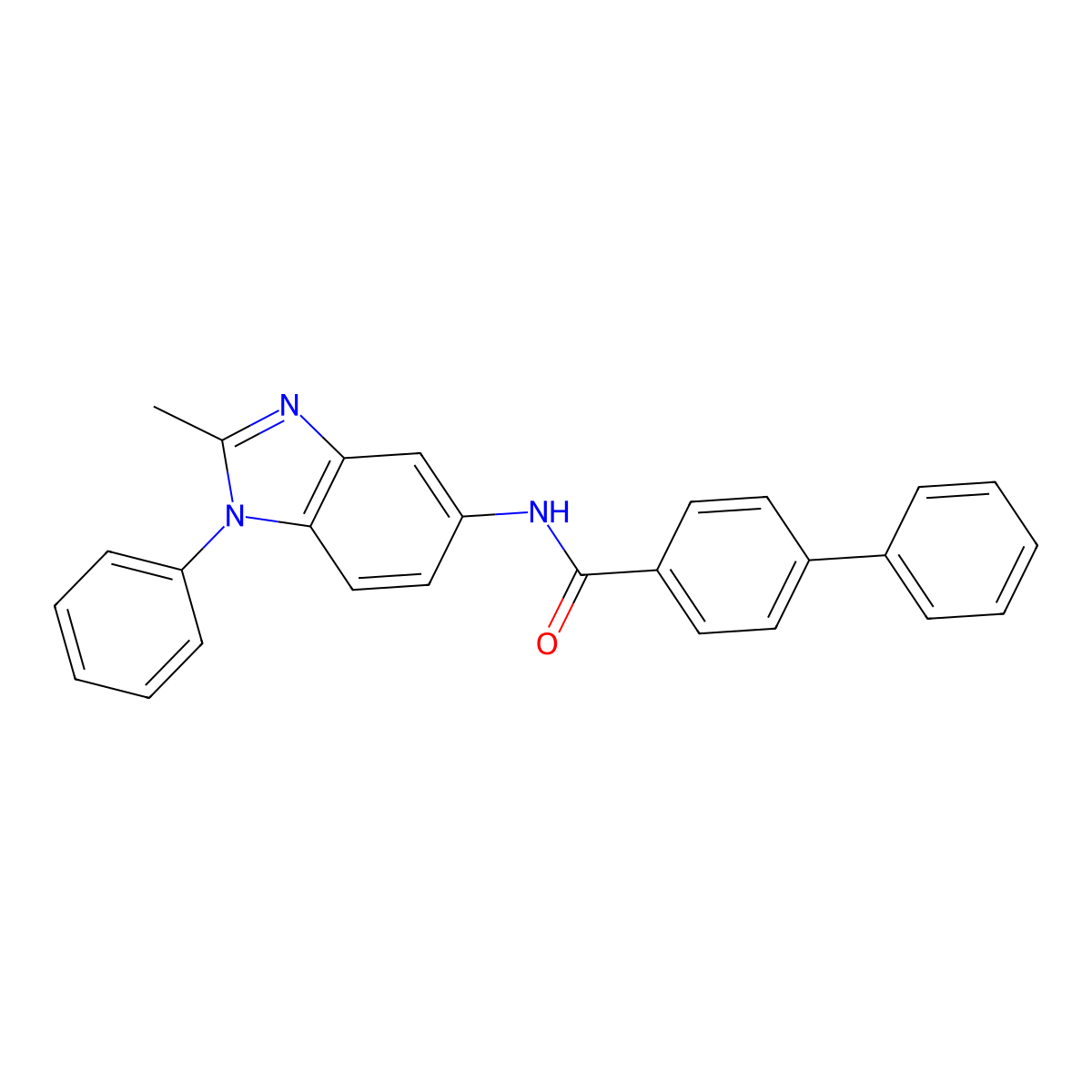 N-(2-methyl-1-phenylbenzimidazol-5-yl)-4-phenylbenzamide molecular structure, CAS 313275-93-3