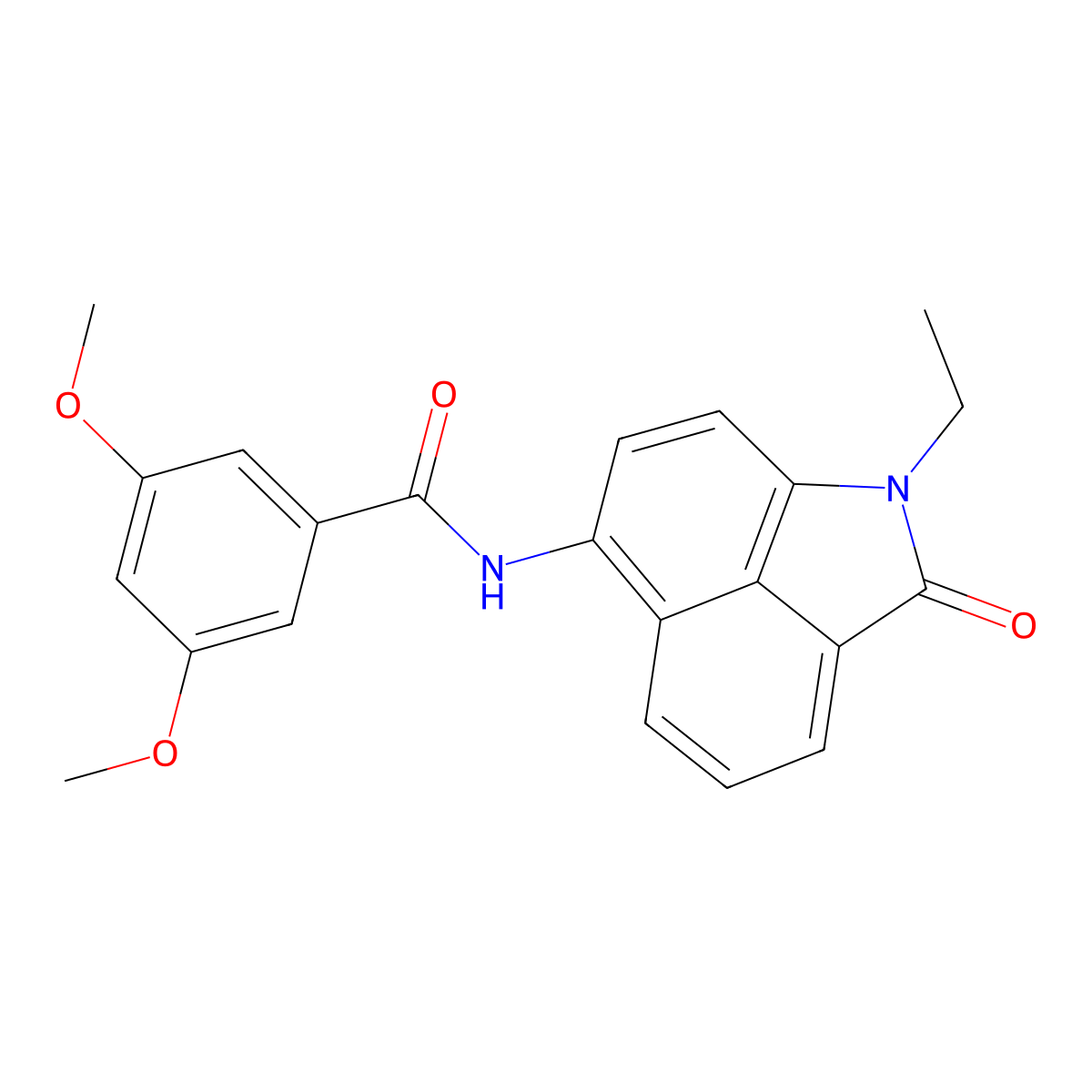N-(1-ethyl-2-oxo-1,2-dihydrobenzo[cd]indol-6-yl)-3,5-dimethoxybenzamide molecular structure, CAS 313275-97-7