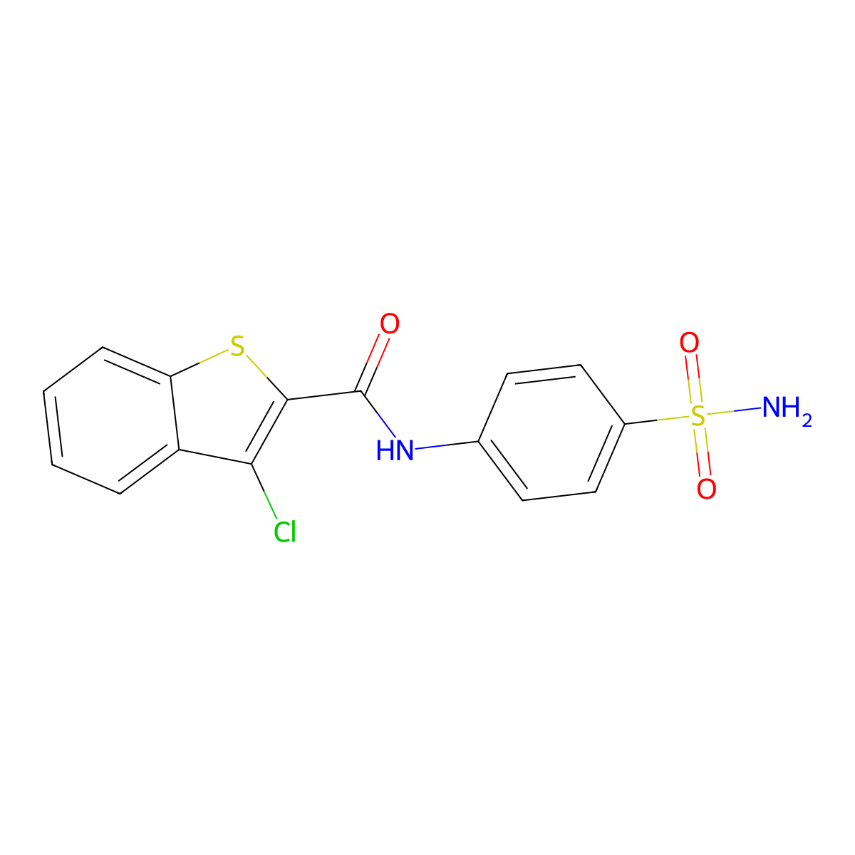 3-chloro-N-(4-sulfamoylphenyl)-1-benzothiophene-2-carboxamide molecular structure, CAS 313276-18-5