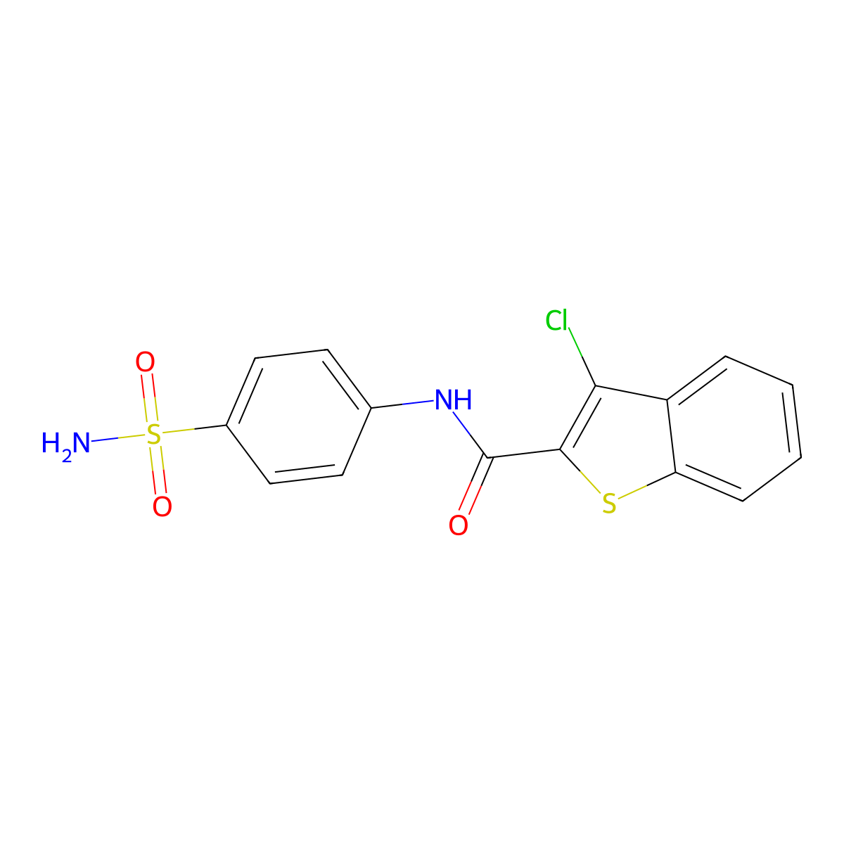 3-chloro-N-(4-sulfamoylphenyl)-1-benzothiophene-2-carboxamide molecular structure, CAS 313276-18-5