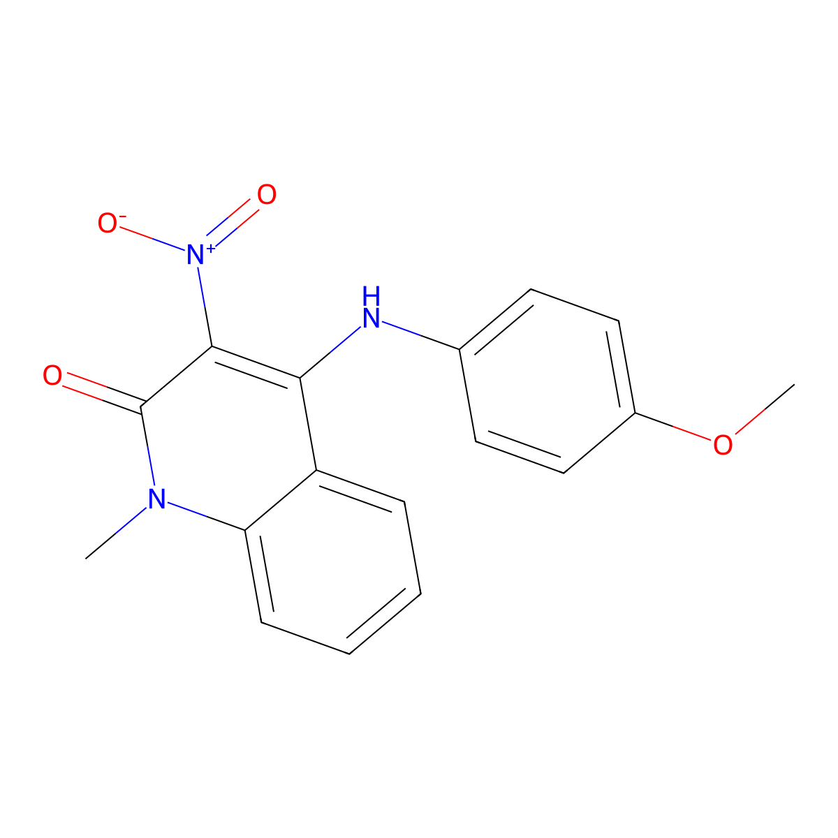4-((4-methoxyphenyl)amino)-1-methyl-3-nitroquinolin-2(1H)-one molecular structure, CAS 313276-30-1