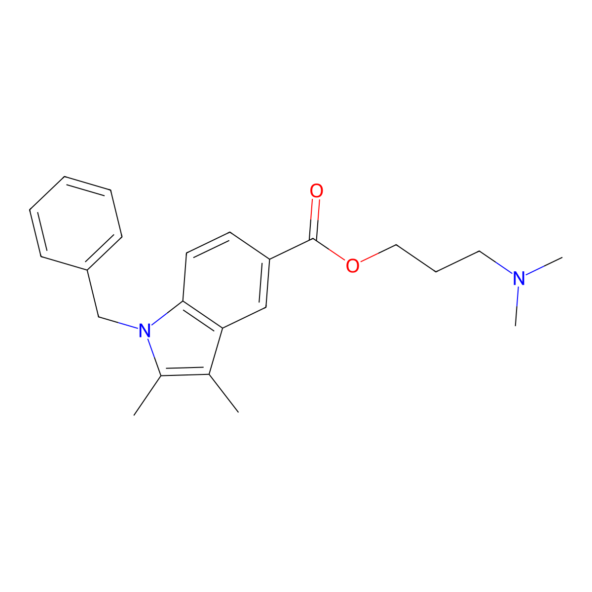 3-(dimethylamino)propyl 1-benzyl-2,3-dimethyl-1H-indole-5-carboxylate molecular structure, CAS 313276-76-5