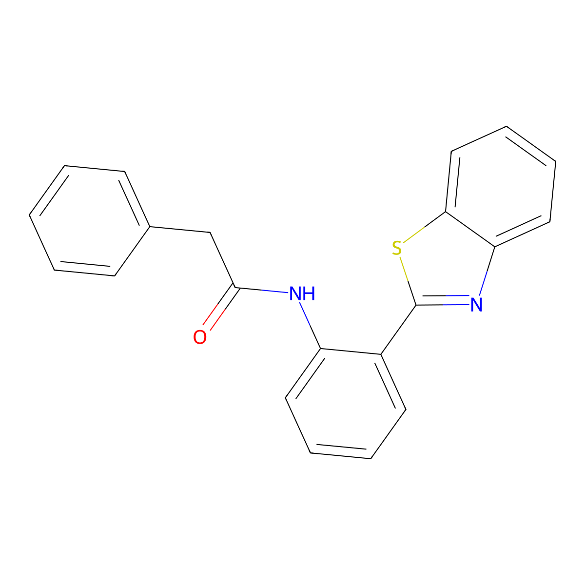 N-[2-(1,3-benzothiazol-2-yl)phenyl]-2-phenylacetamide molecular structure, CAS 313276-96-9