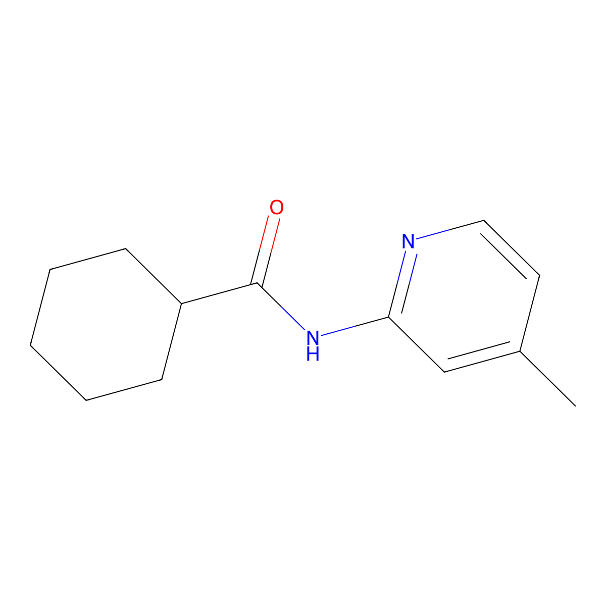 N-(4-Methyl-2-pyridinyl)cyclohexanecarboxamide molecular structure, CAS 313277-12-2