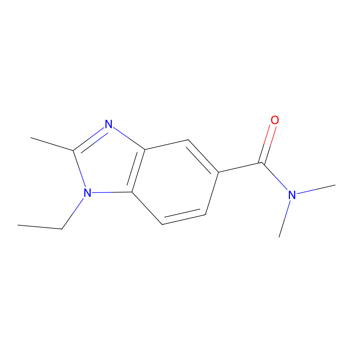 1-ethyl-N,N,2-trimethylbenzimidazole-5-carboxamide molecular structure, CAS 313277-30-4