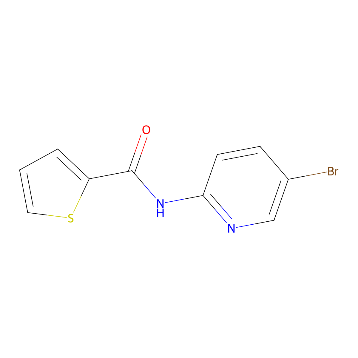 N-(5-bromopyridin-2-yl)thiophene-2-carboxamide molecular structure, CAS 313277-53-1