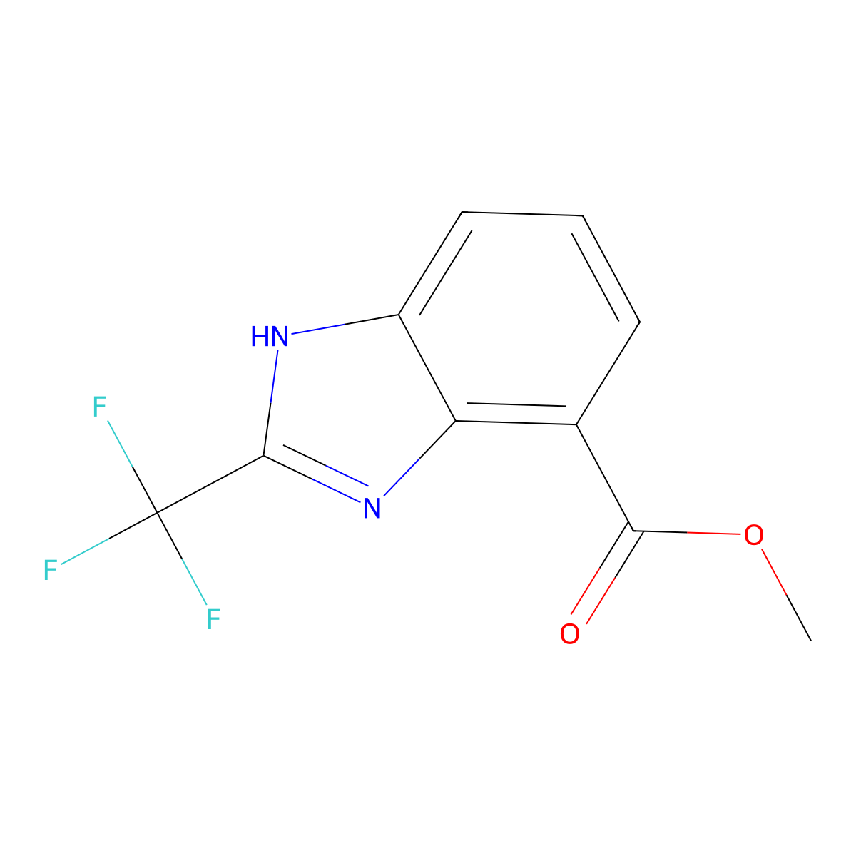 Methyl 2-(trifluoromethyl)-1H-benzimidazole-4-carboxylate molecular structure, CAS 313278-92-1