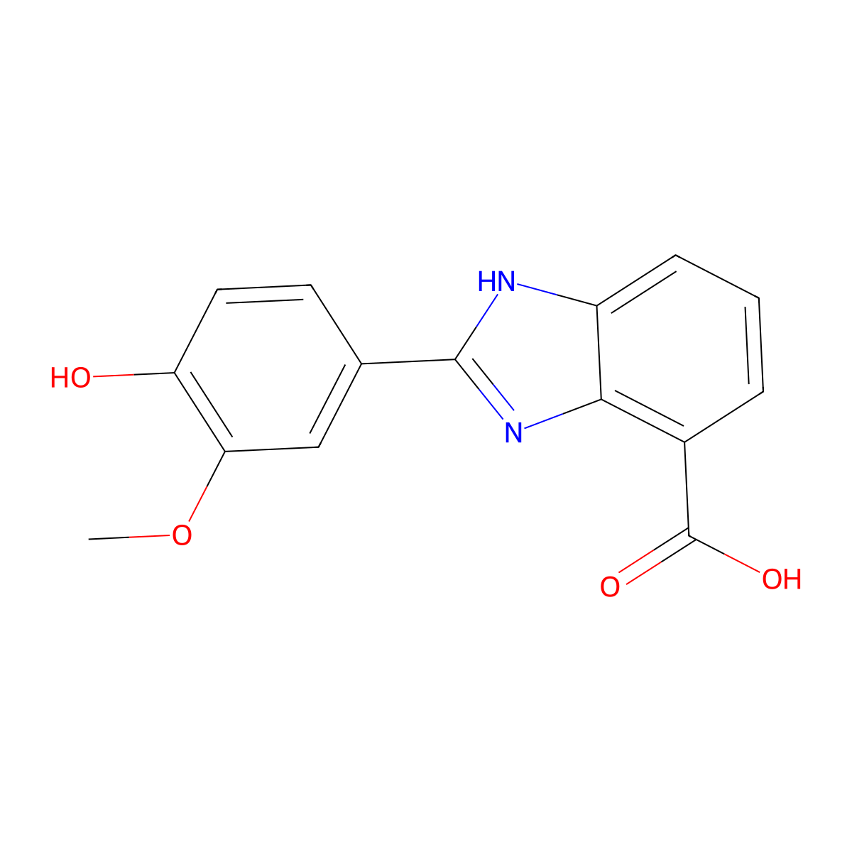 2-(4-Hydroxy-3-methoxyphenyl)-1H-1,3-benzodiazole-4-carboxylic acid molecular structure, CAS 313278-98-7