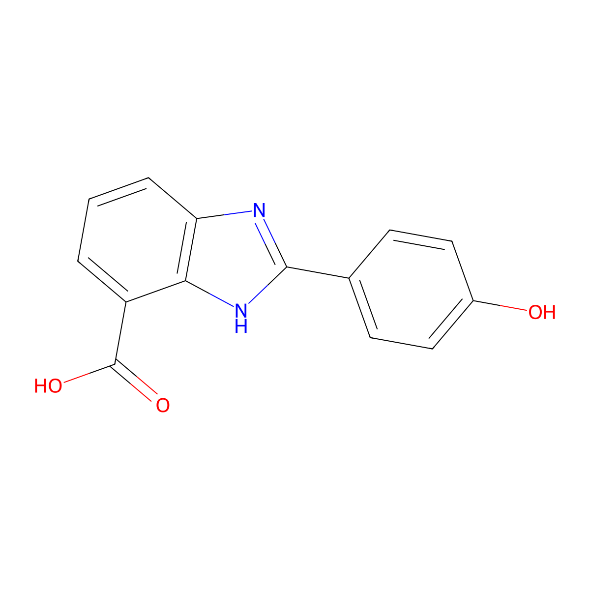 2-(4-Hydroxyphenyl)-1H-1,3-benzodiazole-7-carboxylic acid molecular structure, CAS 313279-30-0