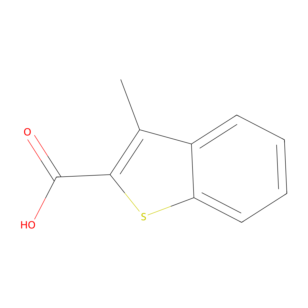 3-Methyl-1-benzothiophene-2-carboxylic acid molecular structure, CAS 3133-78-6