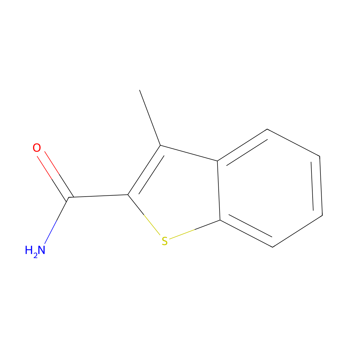 3-Methyl-1-benzothiophene-2-carboxamide molecular structure, CAS 3133-79-7